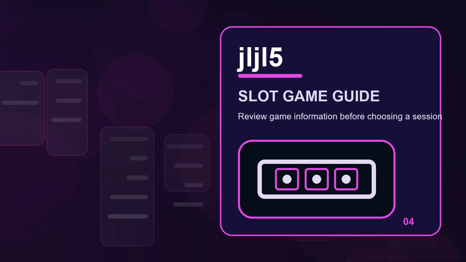 jljl5 slots illustration for a practical check for reels and lines